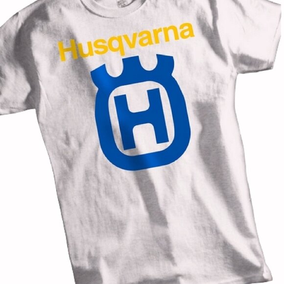 Husqvarna Logo Short Sleeve T-Shirt  AHRMA Metro Racing - NEW Fast Ship - Picture 1 of 4
